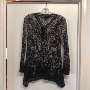 INC Dripping Flowers Blouse